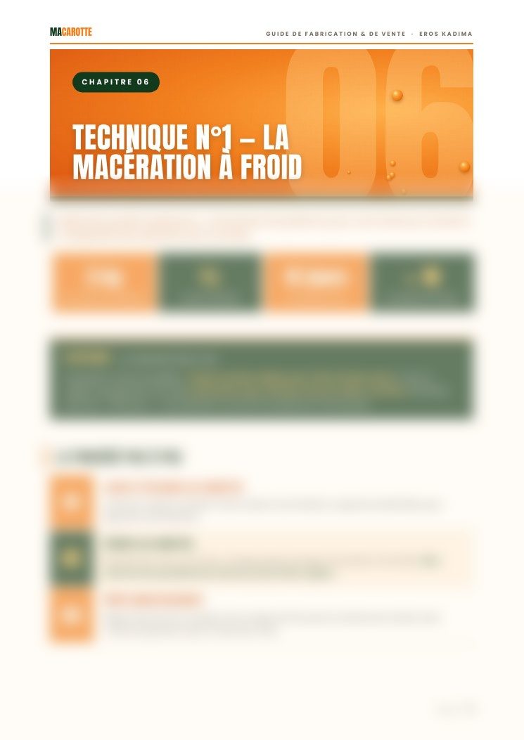 Aperçu flouté d'une page du chapitre 6, la fabrication pas à pas